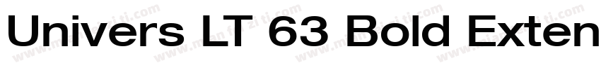 Univers LT 63 Bold Extended字体转换